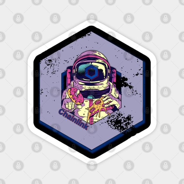 Chainlink Cryptocurrency DeFi LINK Crypto Astronaut Magnet by BitcoinSweatshirts