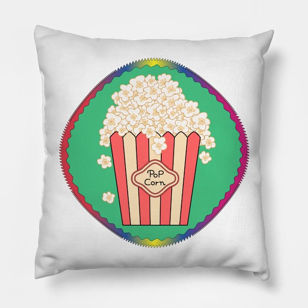 Popcorn Bucket Design Pillow by IsmaSaleem