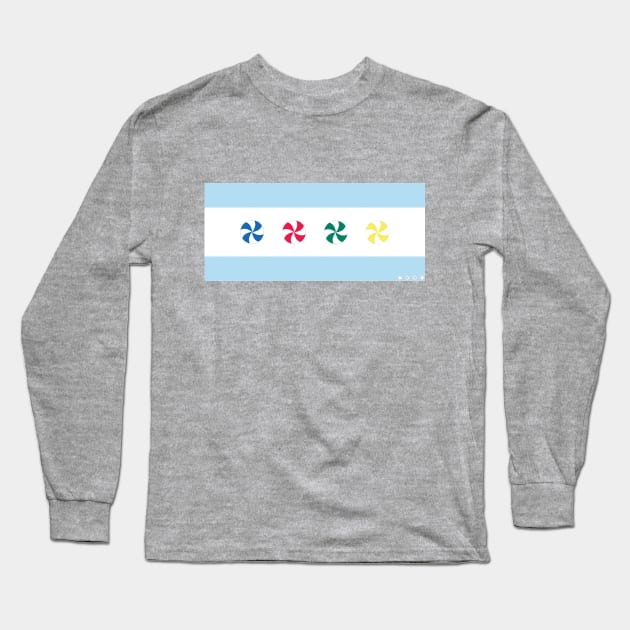 Pinwheel Chicago Flag 2.0 - White Sox - Long Sleeve T-Shirt