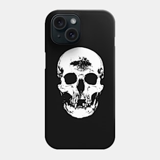 White And Black Gothic Skull Phone Case