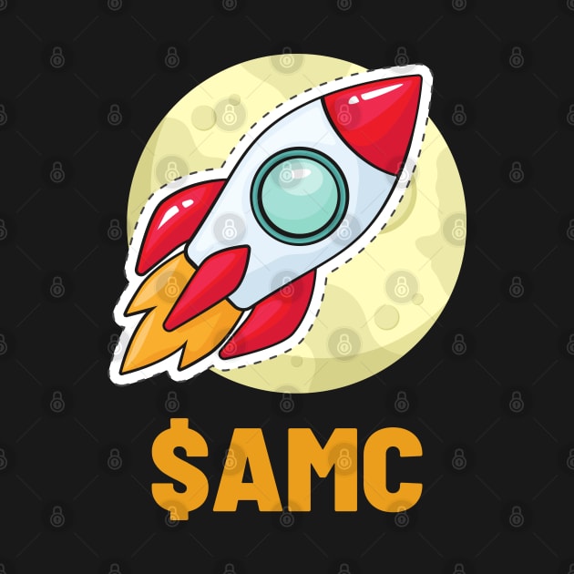 $AMC Rocket Stonk To The Moon Trading T-Shirt by SPOKN