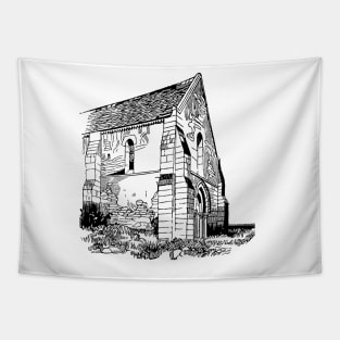 Old abandoned home building Tapestry