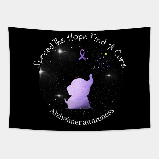 Alzheimer Awareness Spread The Hope Find A Cure Gift Tapestry by thuylinh8