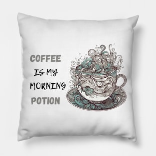 Morning Potion - Coffee as the Enchanting Elixir of Mornings Pillow