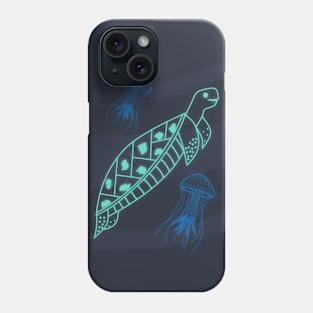 Turtle on seabed Phone Case