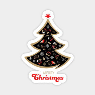 Elegant Gold  Christmas Tree Magnet