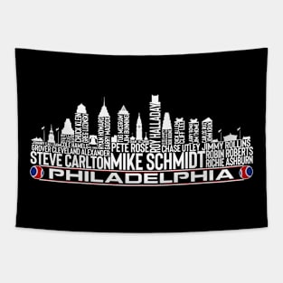 Philadelphia Baseball Team All Time Legends Philadelphia City Skyline Tapestry