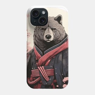 Japanese Bear Samurai Portrait Phone Case