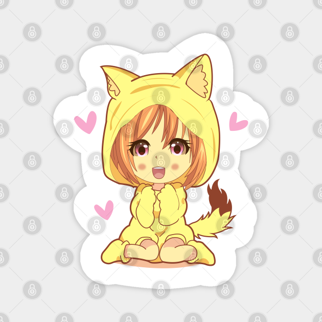 Cute Kawaii Chibi Anime Girl Little Cat Girl - Chibi Style - Magnet | TeePublic Cute Kawaii Chibi Anime Girl Little Cat Girl - Chibi Style - Magnet | TeePublic