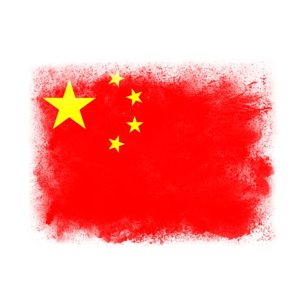 China flag isolated by psychoshadow