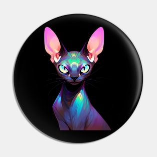 Iridescence Blue Sphynx Cat Pin