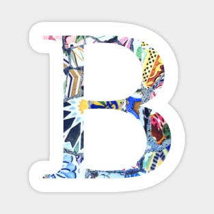 Barcelona Gaudi Mosaic Letter B Beta Sorority Letter Magnet