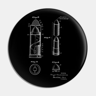 Lipstick Case Vintage Patent Hand Drawing Pin