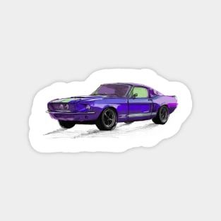 Classic Mustang Purple Magnet