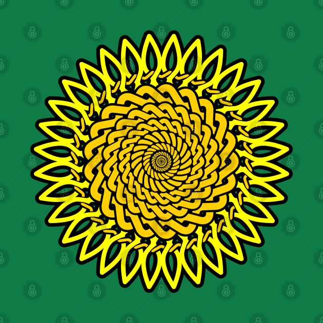 Celtic Knot Sunflower Drawing by Braznyc