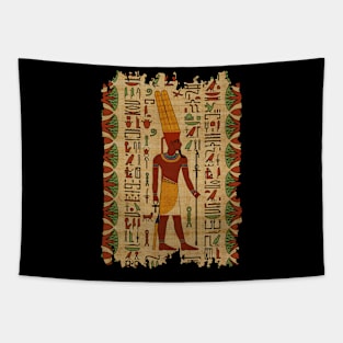 Egyptian Amun Ra - Amun Re Ornament on papyrus Tapestry