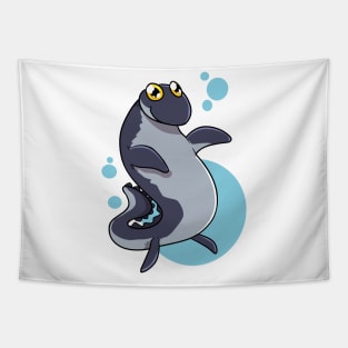 Cartoon Mosasaurus Tapestry