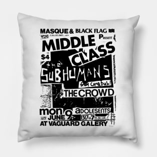 Black Flag / Subhumans / Adolescents Punk Flyer Pillow