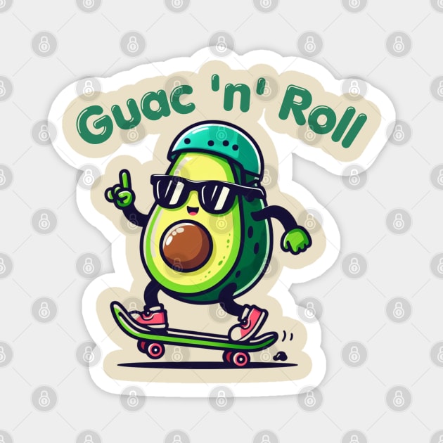 Avocada Guac 'n' Roll - Kawaii Magnet by Syntax Wear