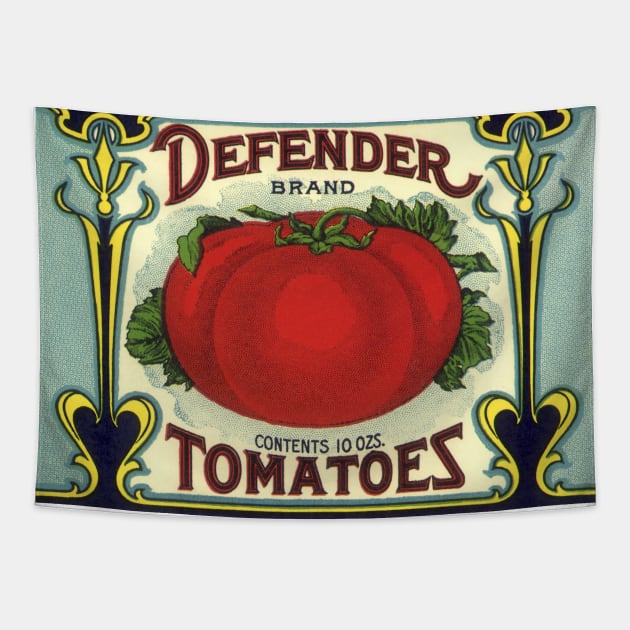 Vintage Defender Tomatoes Label Tapestry by MasterpieceCafe