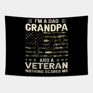 I'm A Dad Grandpa And Veteran Fathers Day American Flag Tapestry