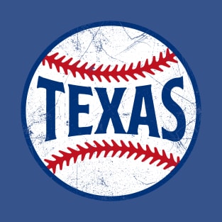Texas Retro Baseball - Blue T-Shirt