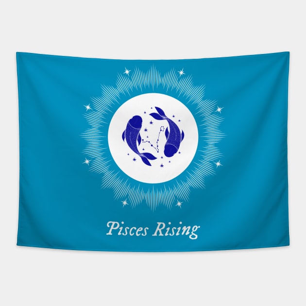 Pisces Rising Astrology Chart Zodiac Sign Ascendant Tapestry by Witchy Ways