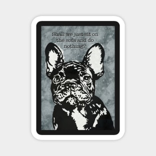 French Bulldog Linoprint Magnet