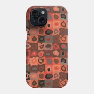 Funky Coffee Shop  - Retro Geometric Wobbly Square Grid Pattern Phone Case