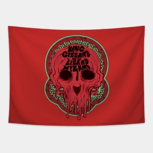 Lizard skull Red Tapestry