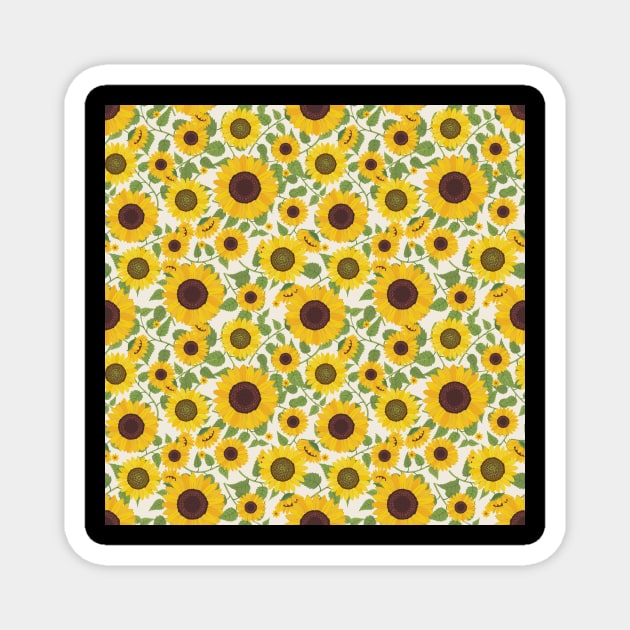 Sunflower Pattern Magnet by aquariart