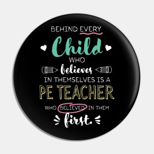 Great PE Teacher who believed - Appreciation Quote Pin