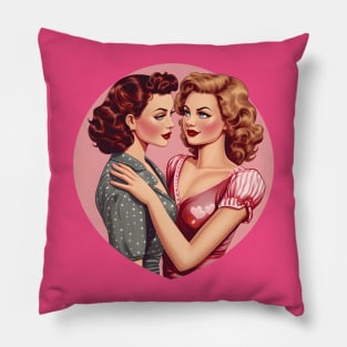 Retro comic lesbian couple Pillow