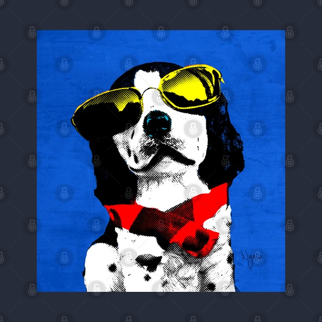 FUNNY DOG POP ART BLUE RED by NYWA-ART-PROJECT