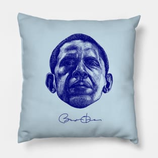 Barack Obama (Dark Blue) Pillow