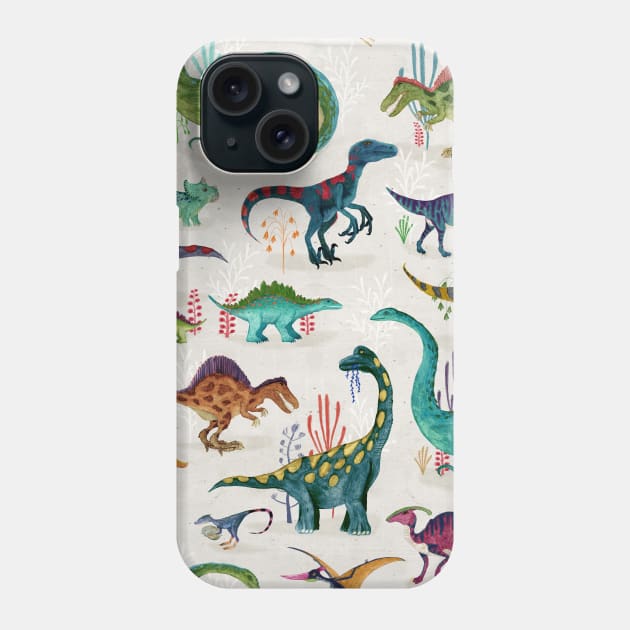 Bright Dinosaurs Phone Case by katherinequinnillustration