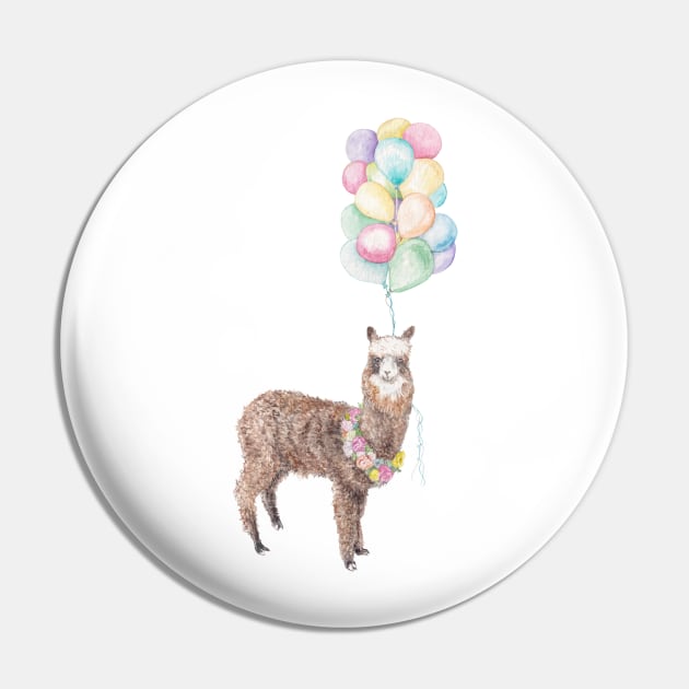 Llama alpaca boho flower garland balloon illustration Pin by wanderinglaur