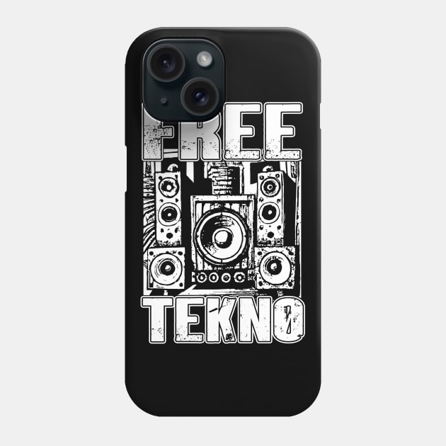 Free Tekno DJ Rave Teknival Phone Case by T-Shirt Dealer