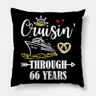 Cruising Through 66 Years Family 66th Anniversary Cruise Couple Pillow