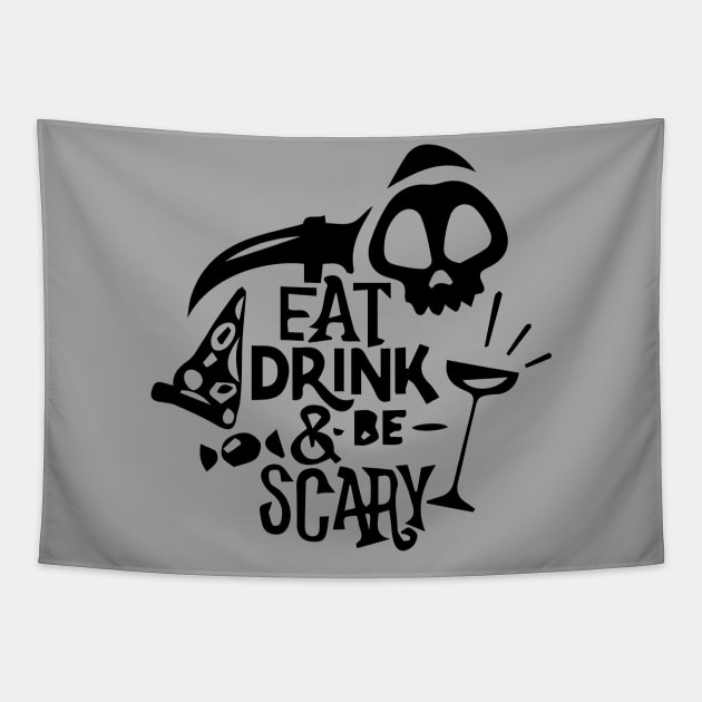 Eat Drink and be Scary Tapestry by M2M