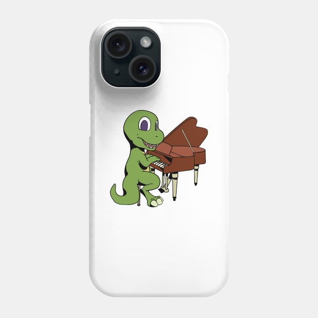 Cartoon TREX plays the piano Phone Case by Modern Medieval Design