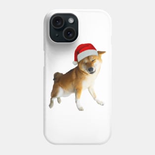 Lilly the Shiba Inu Airplane Ears with Christmas Santa Hat Phone Case