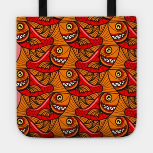 Escher fish pattern X Tote