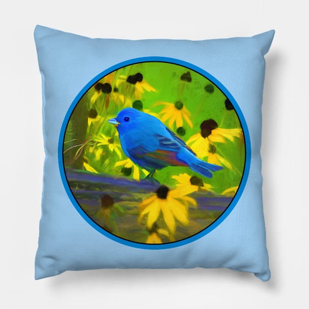 Indigo Bunting Pillow by Alpen Designs