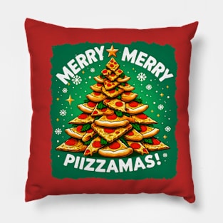 Christmas - Merry Pizzamas, Christmas Pizza. pizza lover funny Pillow