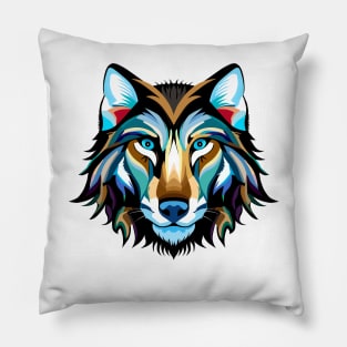 Brown wolf Pillow