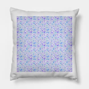 Hydrangea Flowers Watercolor Pattern on Neo Mint Pillow