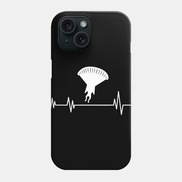 Heartbeat skydiving - parachuting, Skydivers gift Parachute Jump Heartbeat, Phone Case by mezy