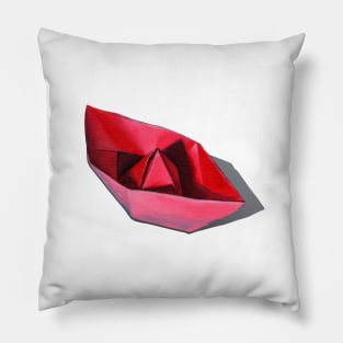 Little Red Paper boat Origami Pillow