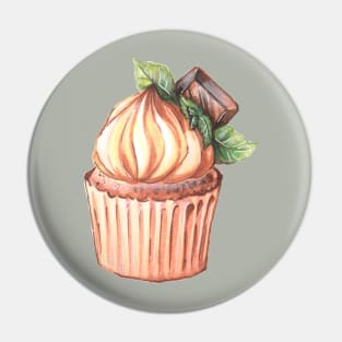 Chocolate Mint Cupcake Pin